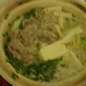 ラム肉de水炊き風豆乳鍋